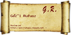 Gál Rufusz névjegykártya
